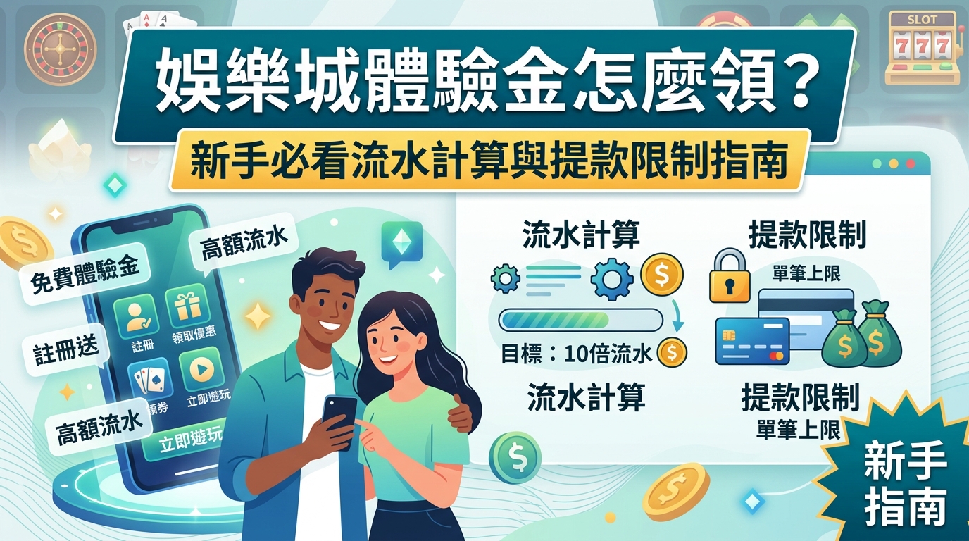 娛樂城體驗金怎麼領？新手必看流水計算與提款限制指南